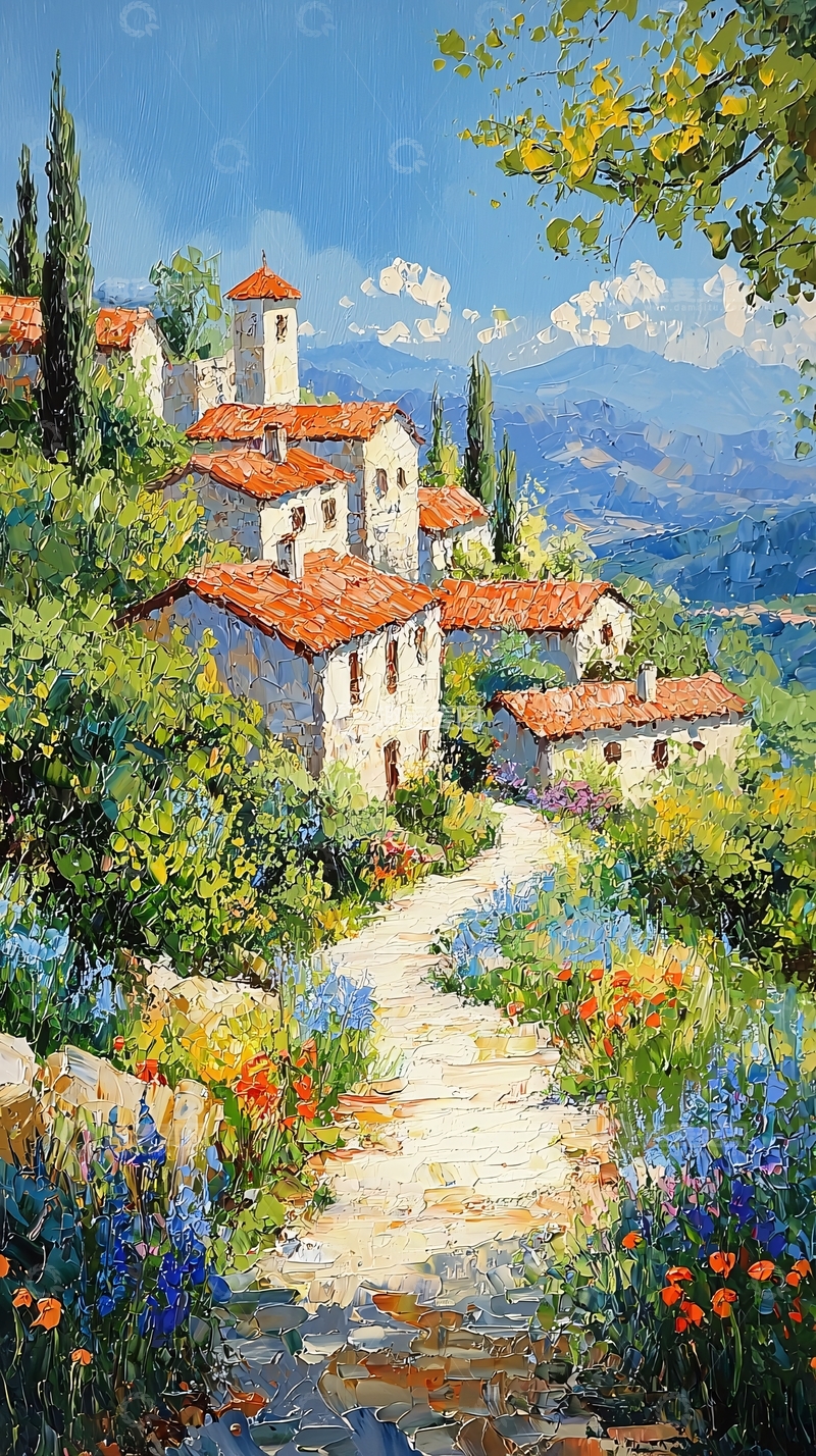 高清大图下载【趣麦麦图】山间小镇