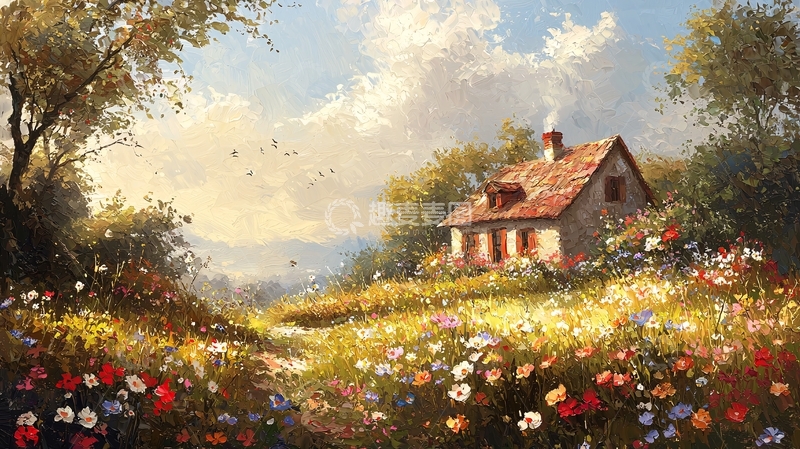 高清大图下载【趣麦麦图】田园风光油画