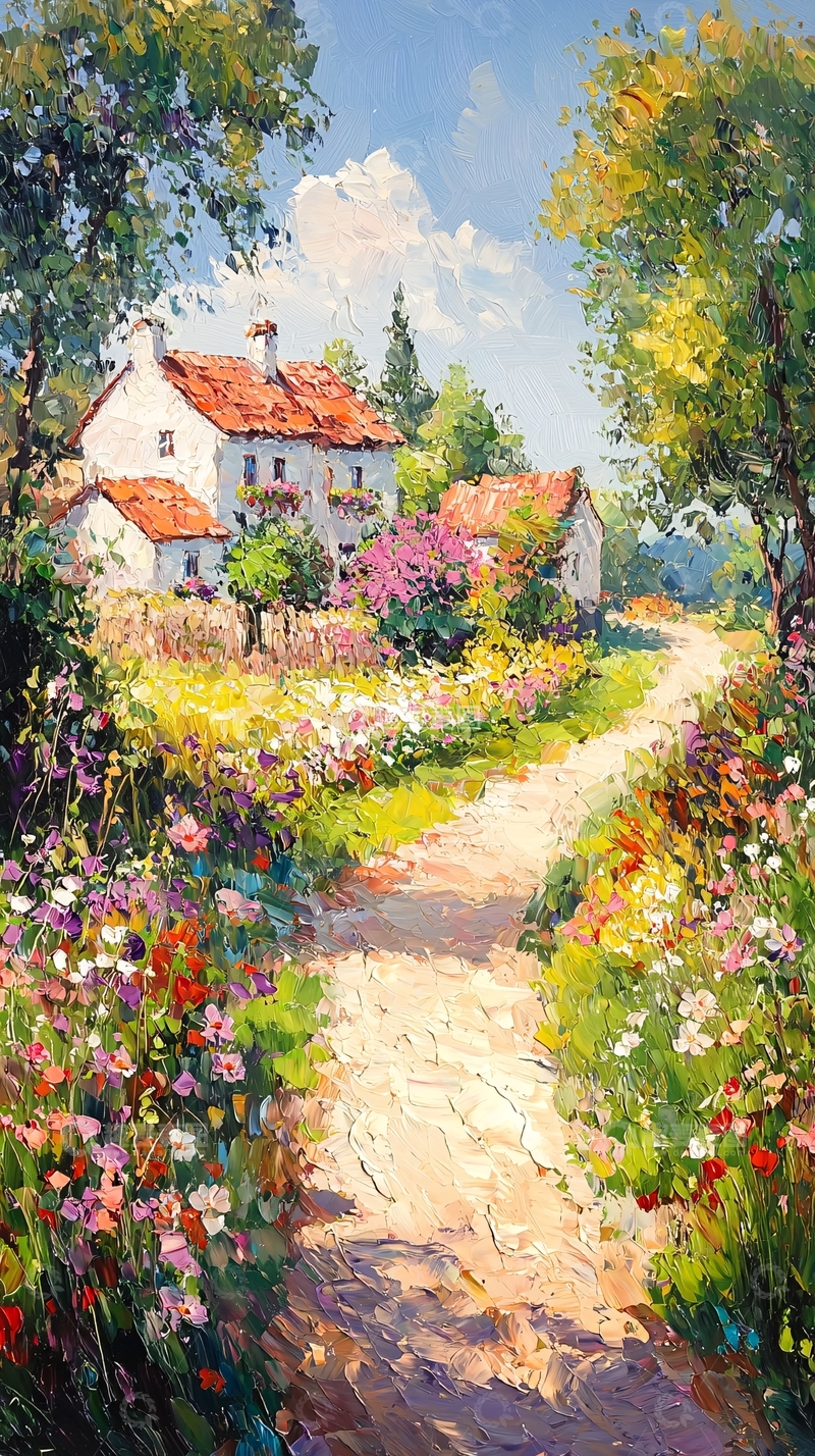 高清大图下载【趣麦麦图】田园风光油画