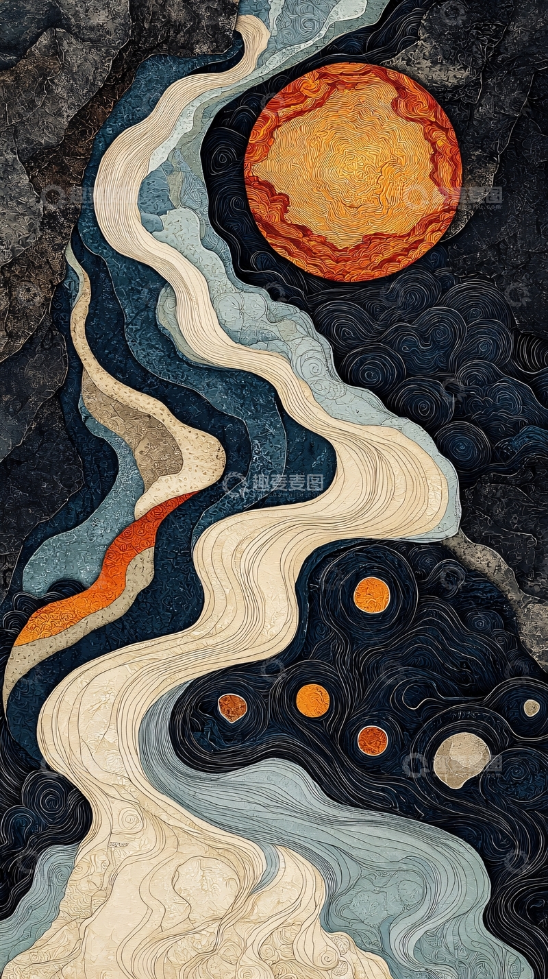 高清大图下载【趣麦麦图】抽象河流