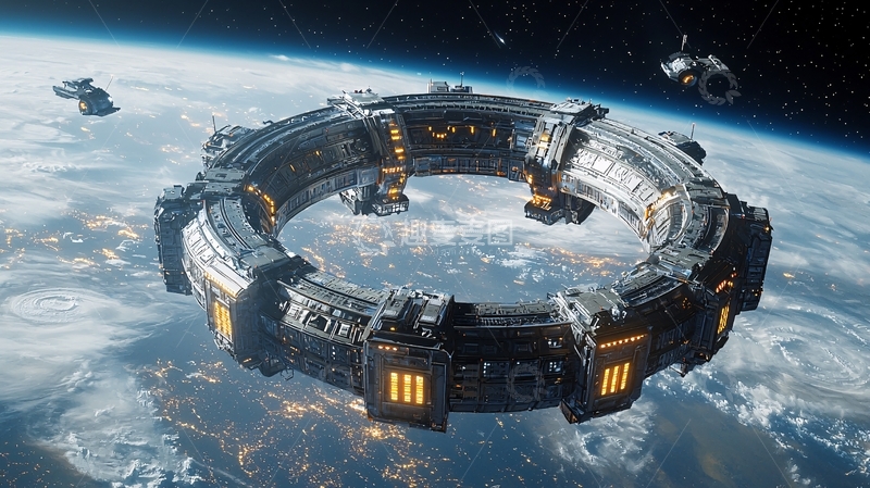 高清大图下载【趣麦麦图】太空环形空间站