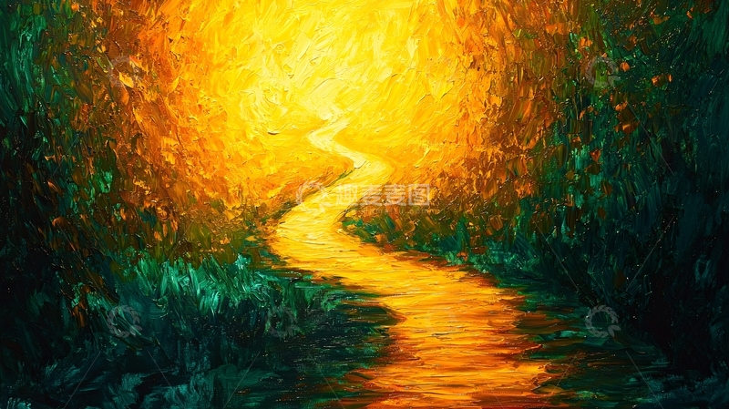 高清大图下载【趣麦麦图】金色小路