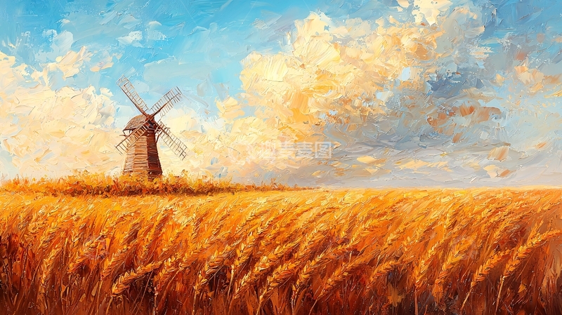 高清大图下载【趣麦麦图】田园风光油画
