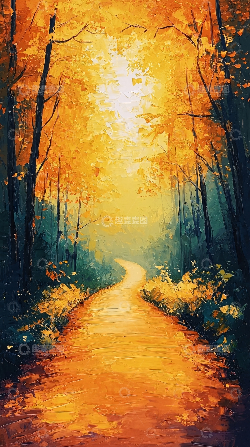 高清大图下载【趣麦麦图】秋日森林小路