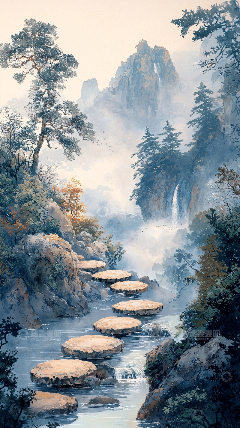 高清大图下载【趣麦麦图】水墨山水画1035