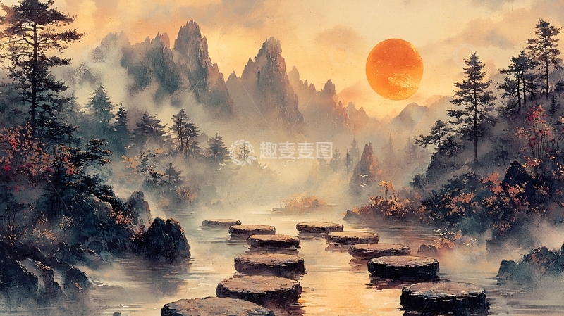 高清大图下载【趣麦麦图】山水画意境