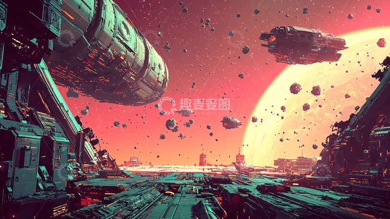 高清大图下载【趣麦麦图】太空废墟