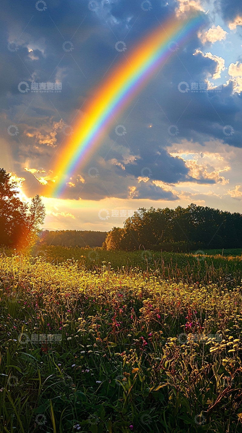 高清大图下载【趣麦麦图】彩虹田野风景