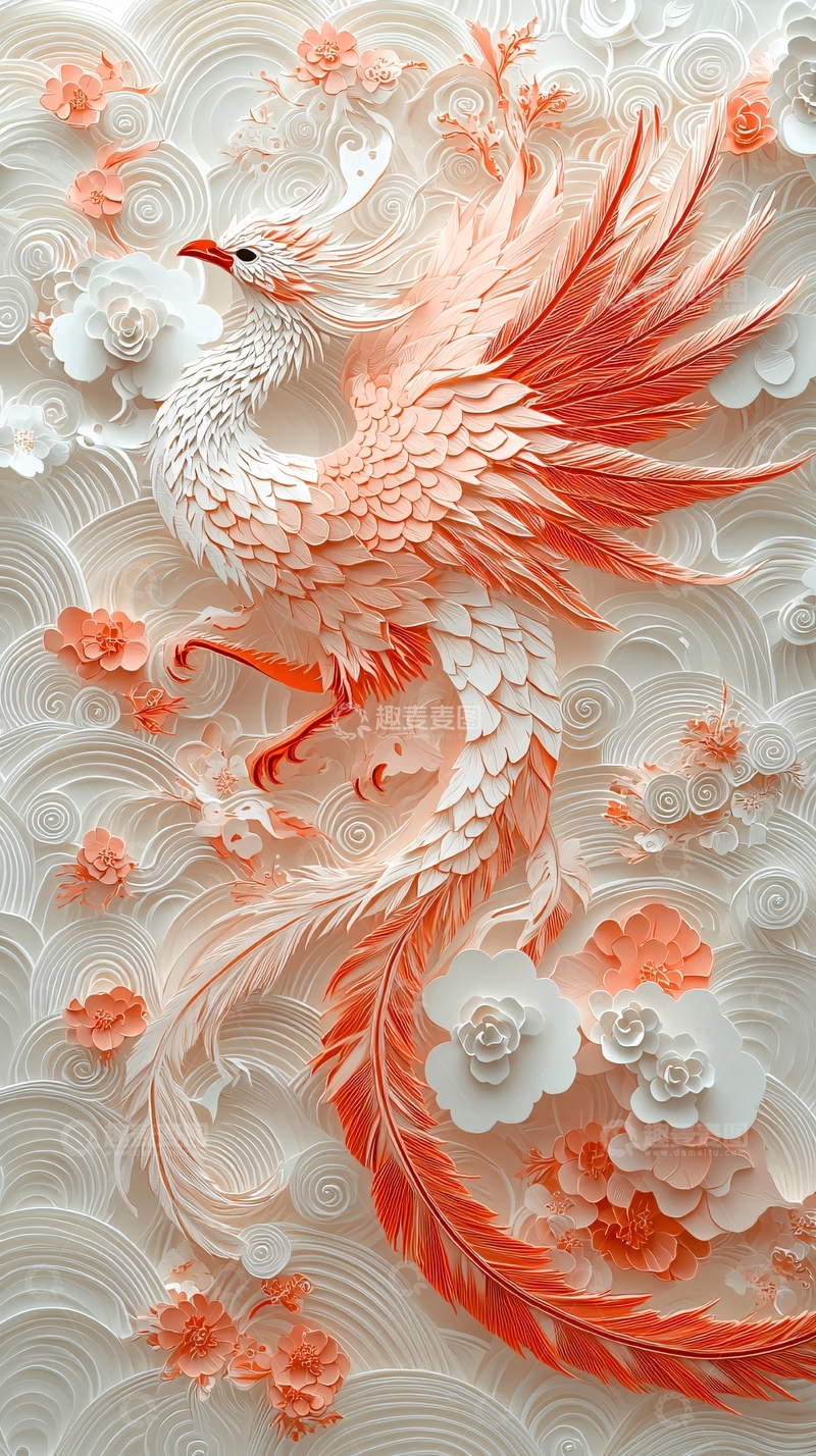 高清大图下载【趣麦麦图】祥瑞神鸟立体纸雕