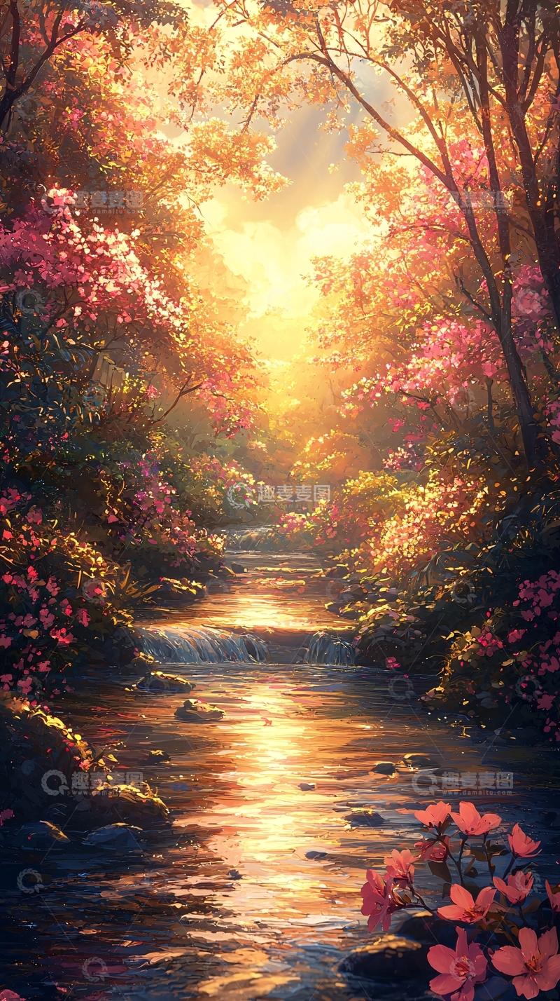 高清大图下载【趣麦麦图】梦幻森林小溪