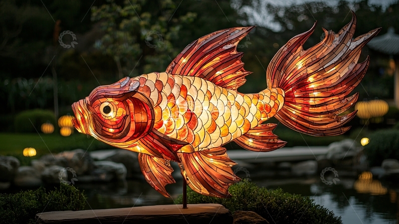 高清大图下载【趣麦麦图】精致金鱼灯笼