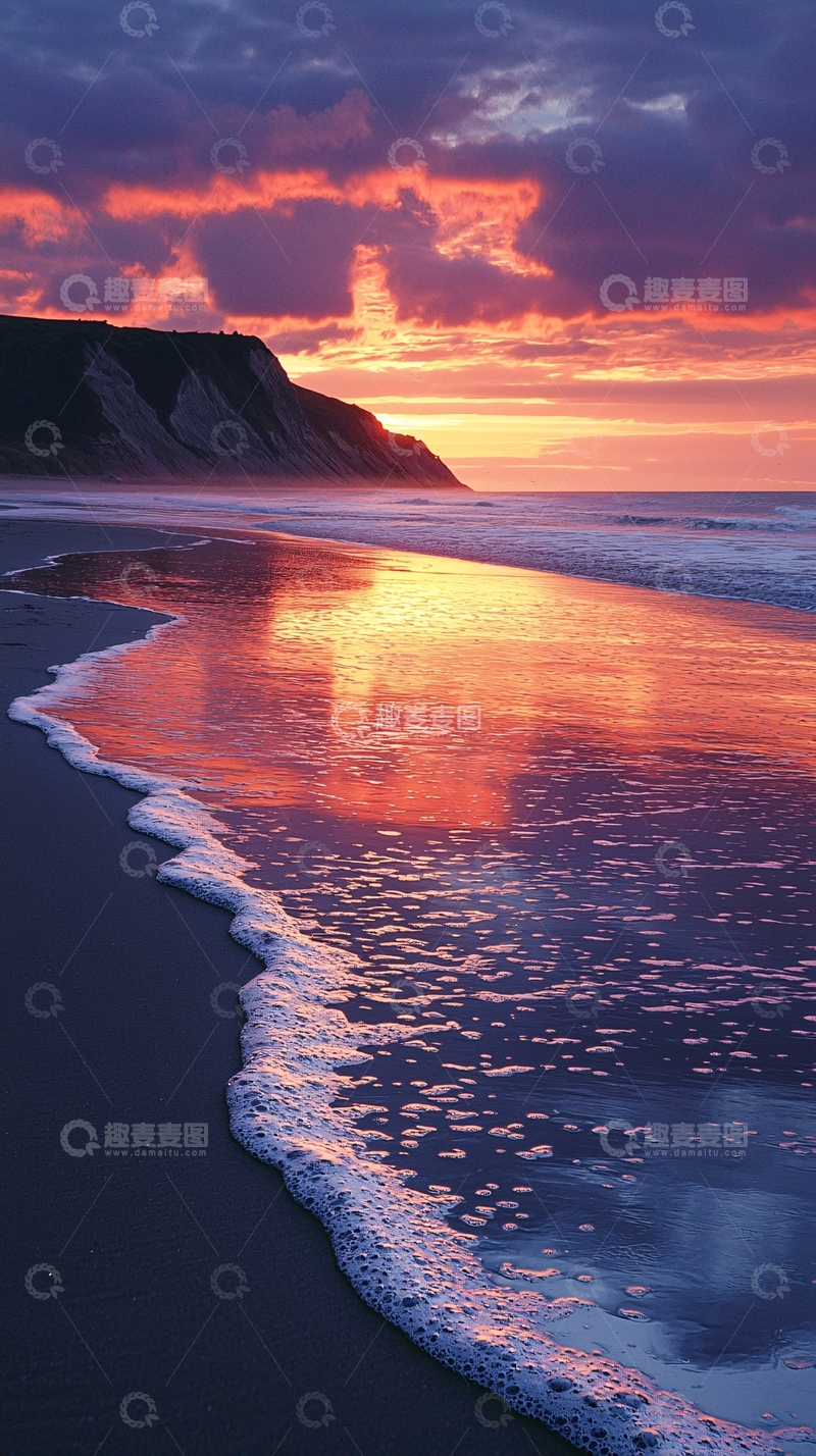 高清大图下载【趣麦麦图】海边日落景色