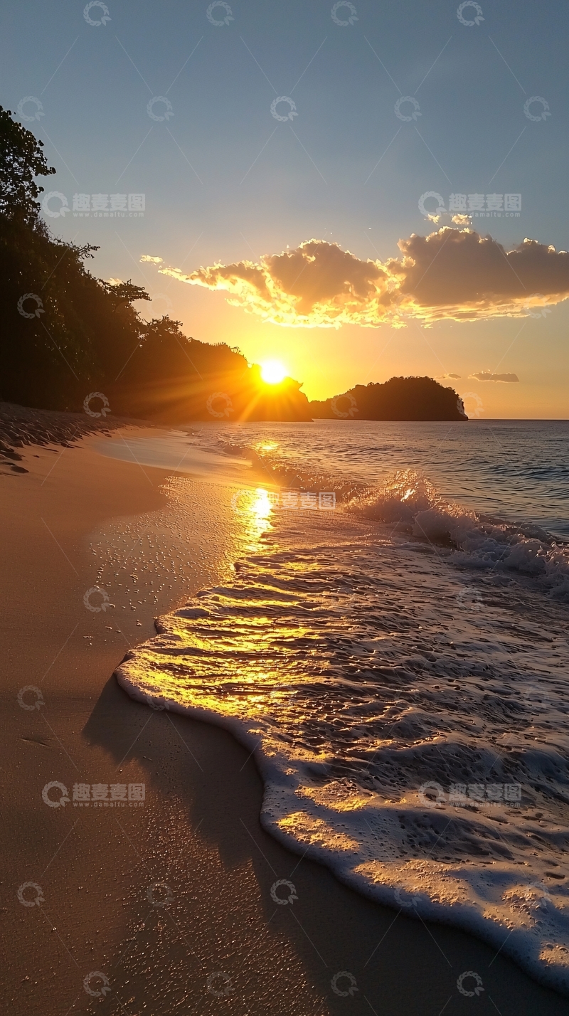 高清大图下载【趣麦麦图】海滩日落