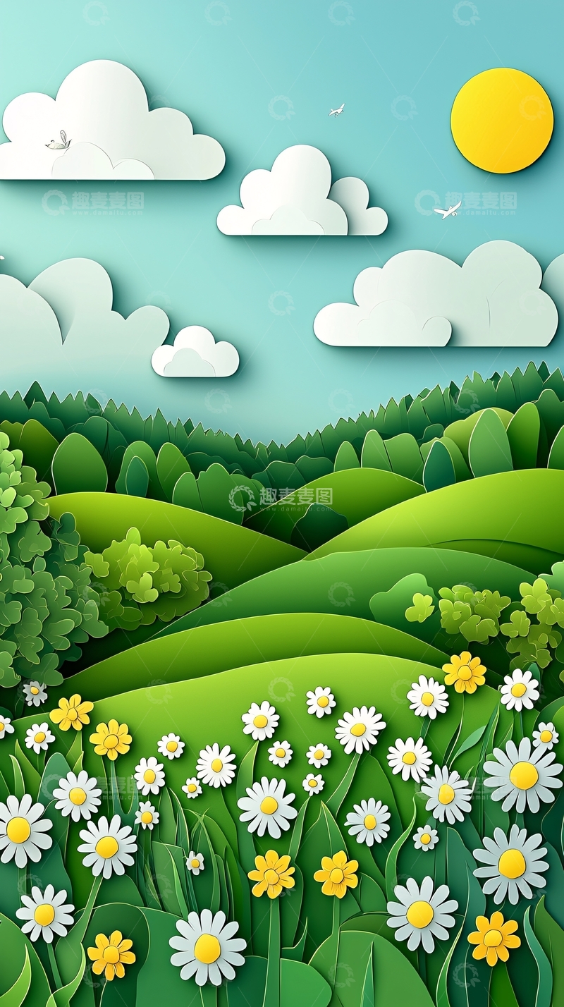 春日田园纸艺风光