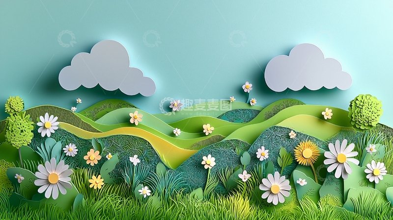 高清大图下载【趣麦麦图】纸艺田园风光
