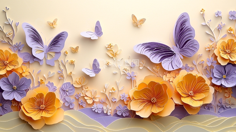 高清大图下载【趣麦麦图】紫色蝴蝶