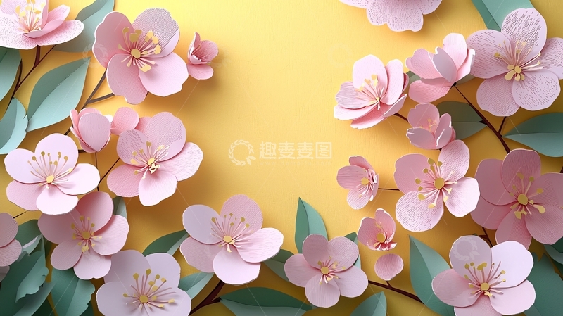 高清大图下载【趣麦麦图】粉色纸花