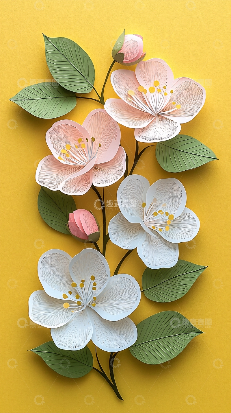 高清大图下载【趣麦麦图】粉色纸花