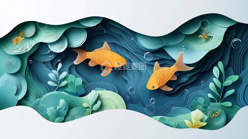 高清大图下载【趣麦麦图】纸艺鱼