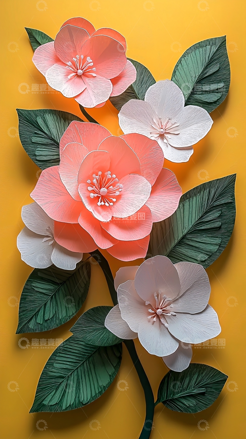 高清大图下载【趣麦麦图】粉色纸花