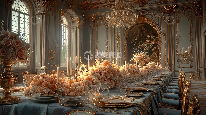 高清大图下载【趣麦麦图】奢华宫廷宴会厅场景