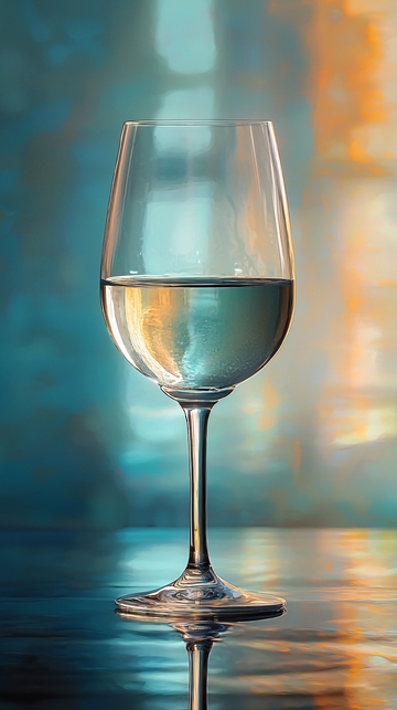 酒杯里的白葡萄酒