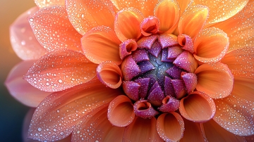 橙色大丽花高清特写