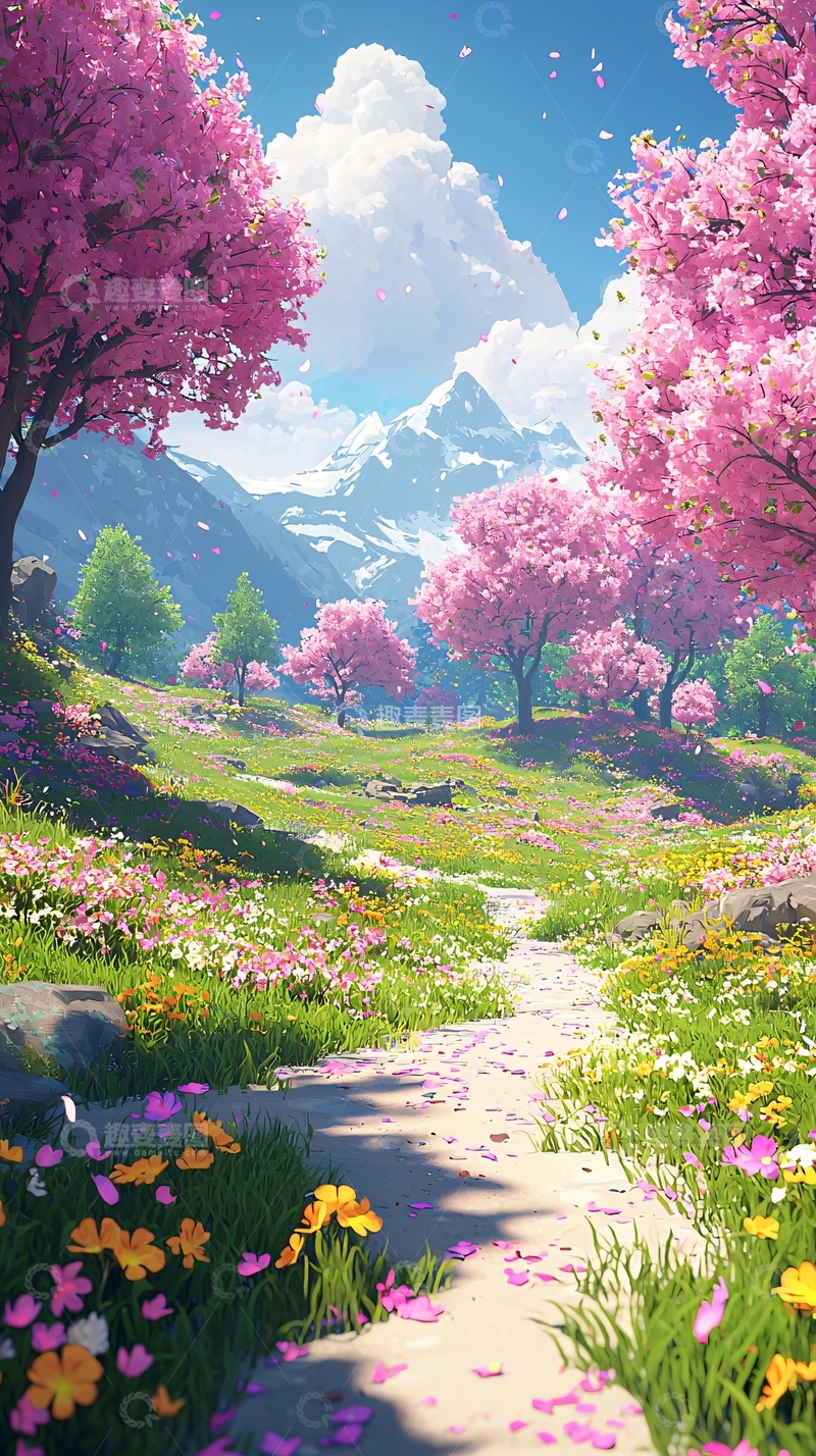 高清大图下载【趣麦麦图】粉色樱花树