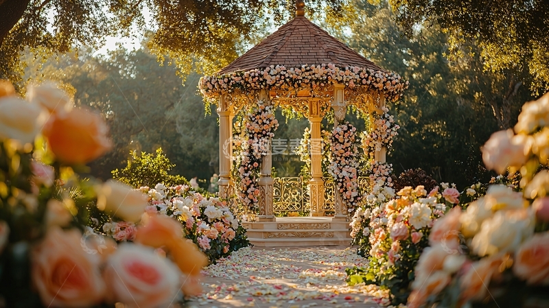 高清大图下载【趣麦麦图】花园凉亭婚礼场景