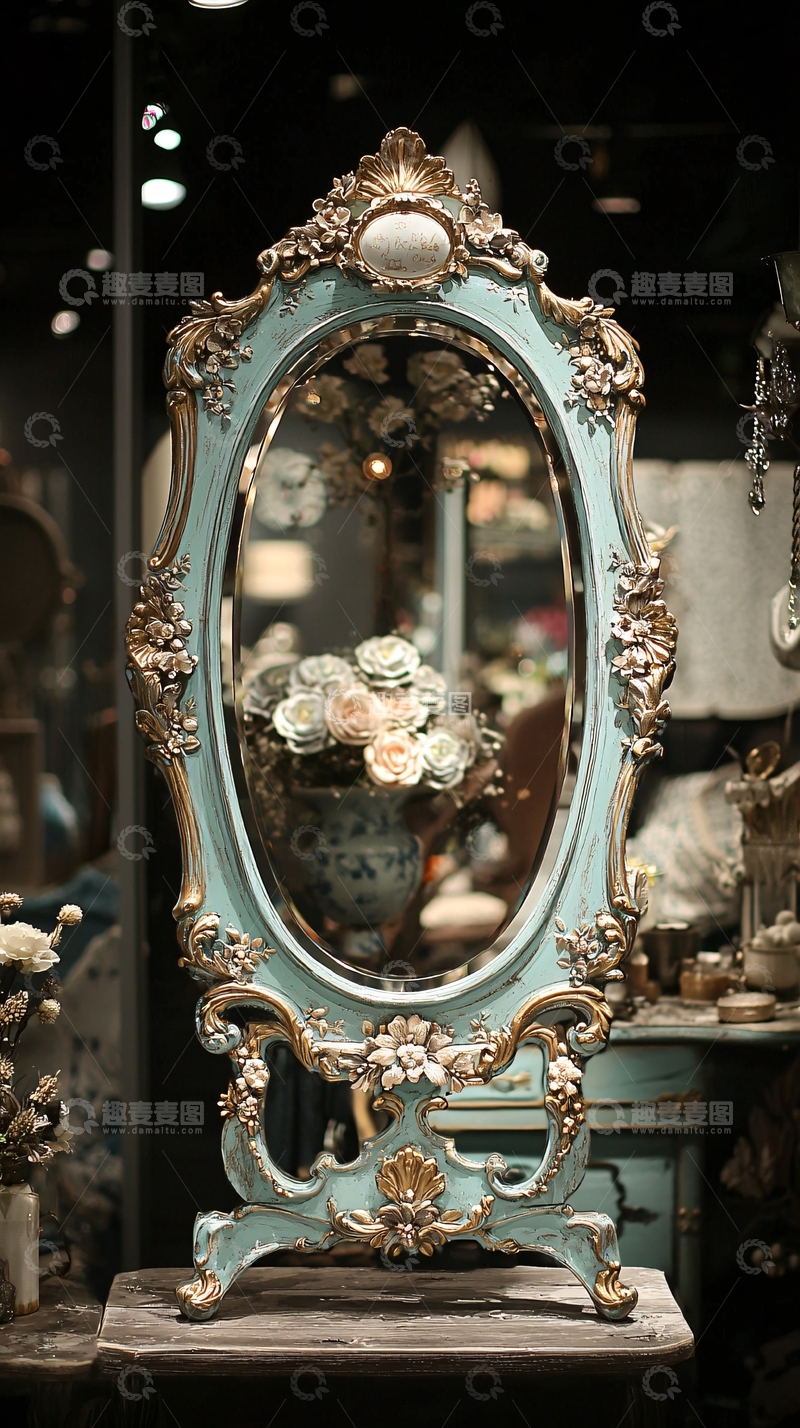 高清大图下载【趣麦麦图】欧式复古落地镜