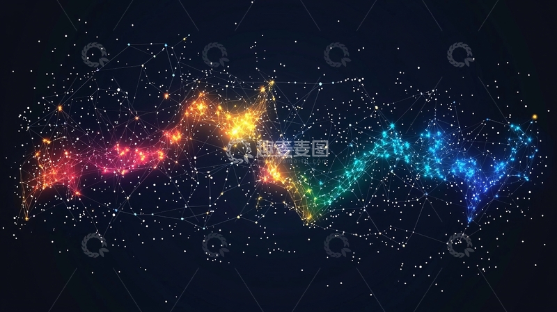 高清大图下载【趣麦麦图】彩色粒子流