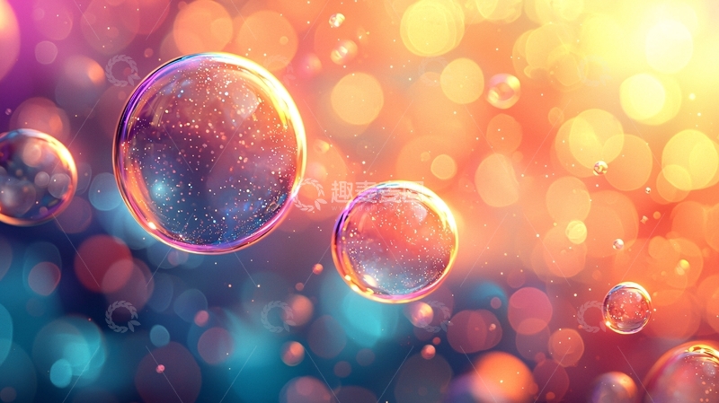 高清大图下载【趣麦麦图】彩色泡泡