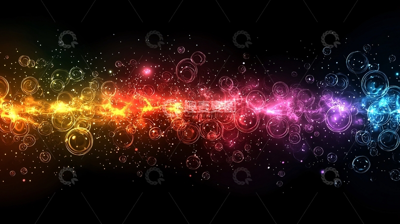 高清大图下载【趣麦麦图】彩虹光效粒子背景