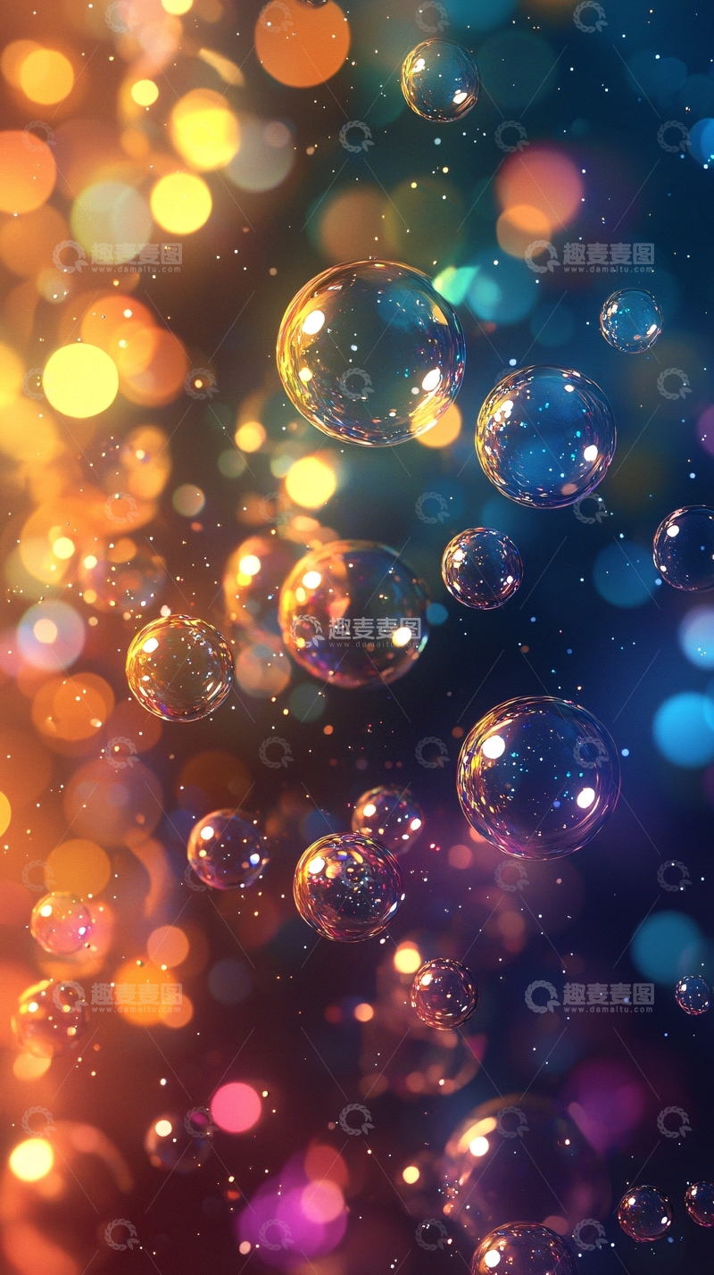 高清大图下载【趣麦麦图】彩色泡泡背景