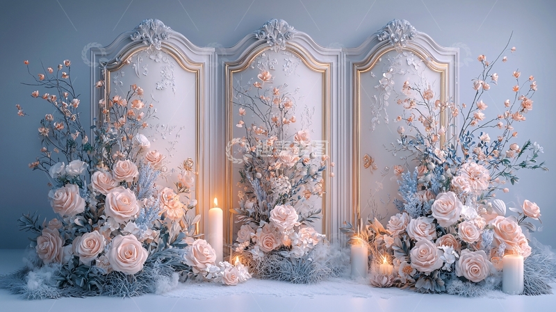 高清大图下载【趣麦麦图】欧式复古婚纱背景