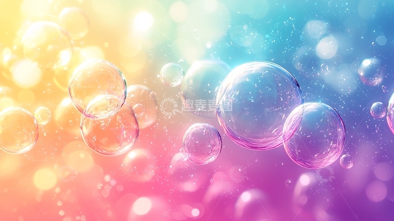 高清大图下载【趣麦麦图】彩色泡泡背景图