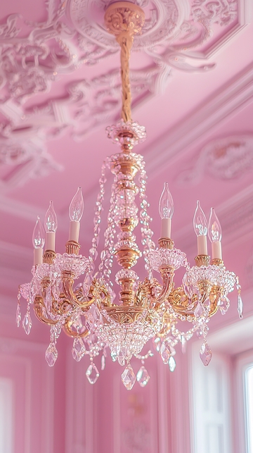 粉色水晶吊灯
