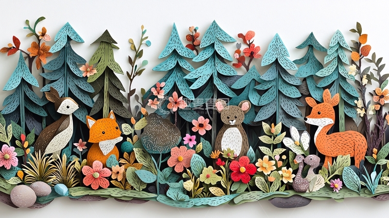 高清大图下载【趣麦麦图】森林动物纸艺