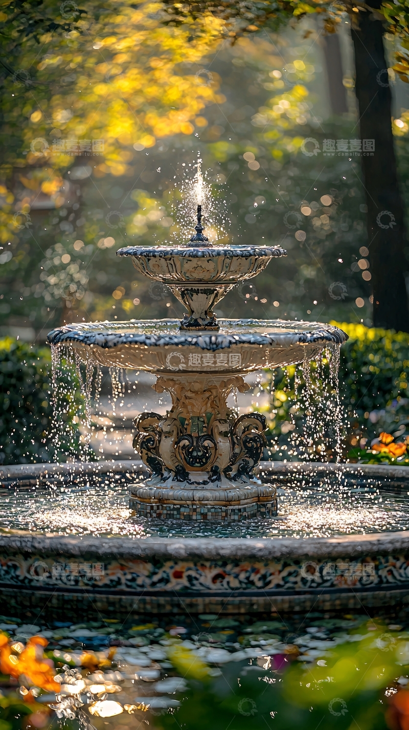 高清大图下载【趣麦麦图】公园喷泉