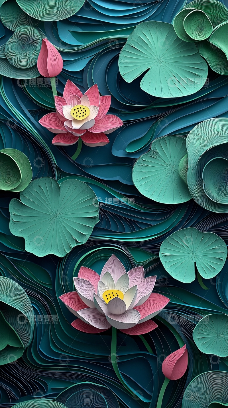 高清大图下载【趣麦麦图】纸艺莲花