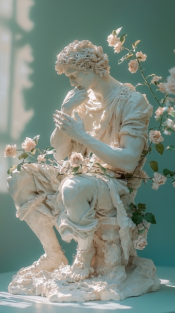 沉思的希腊雕塑