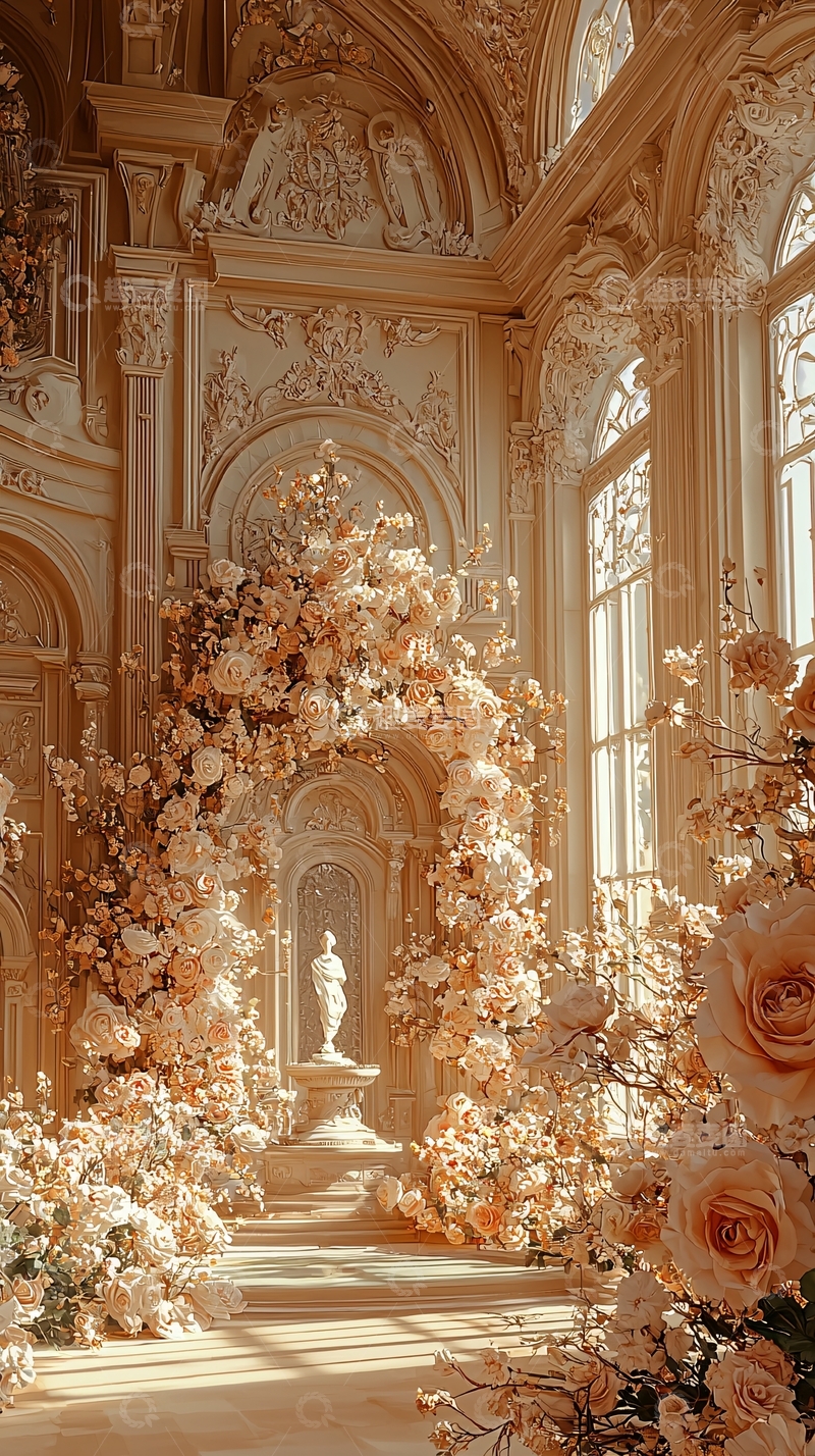 高清大图下载【趣麦麦图】欧式宫殿花卉装饰