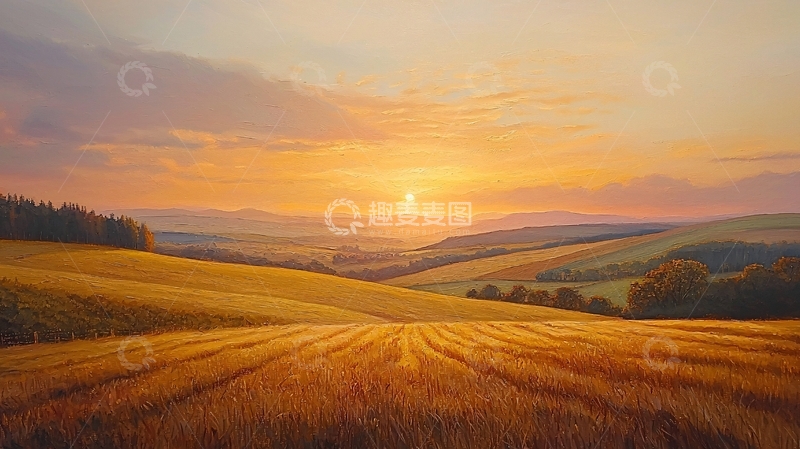 高清大图下载【趣麦麦图】金色麦田夕阳17