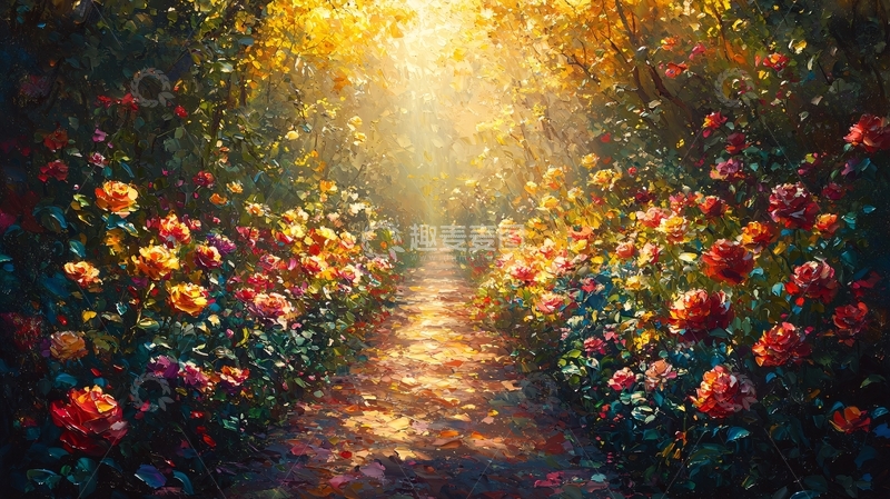 高清大图下载【趣麦麦图】玫瑰花径