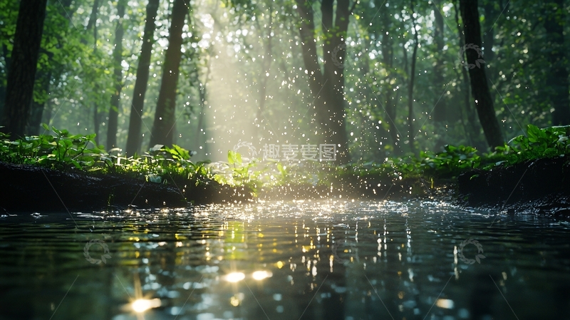 高清大图下载【趣麦麦图】森林雨景