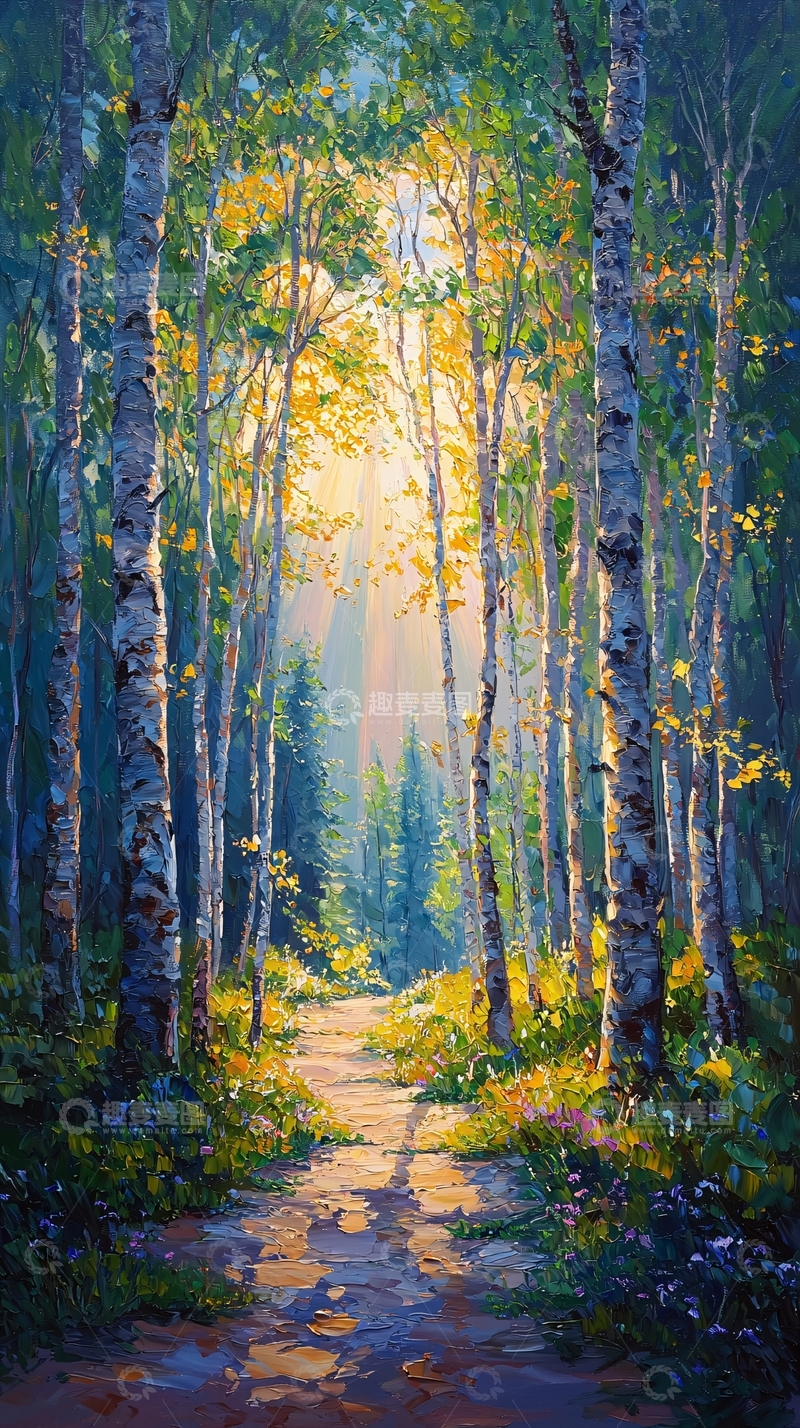 高清大图下载【趣麦麦图】阳光森林小路