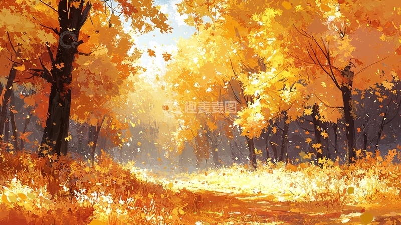 高清大图下载【趣麦麦图】金秋森林