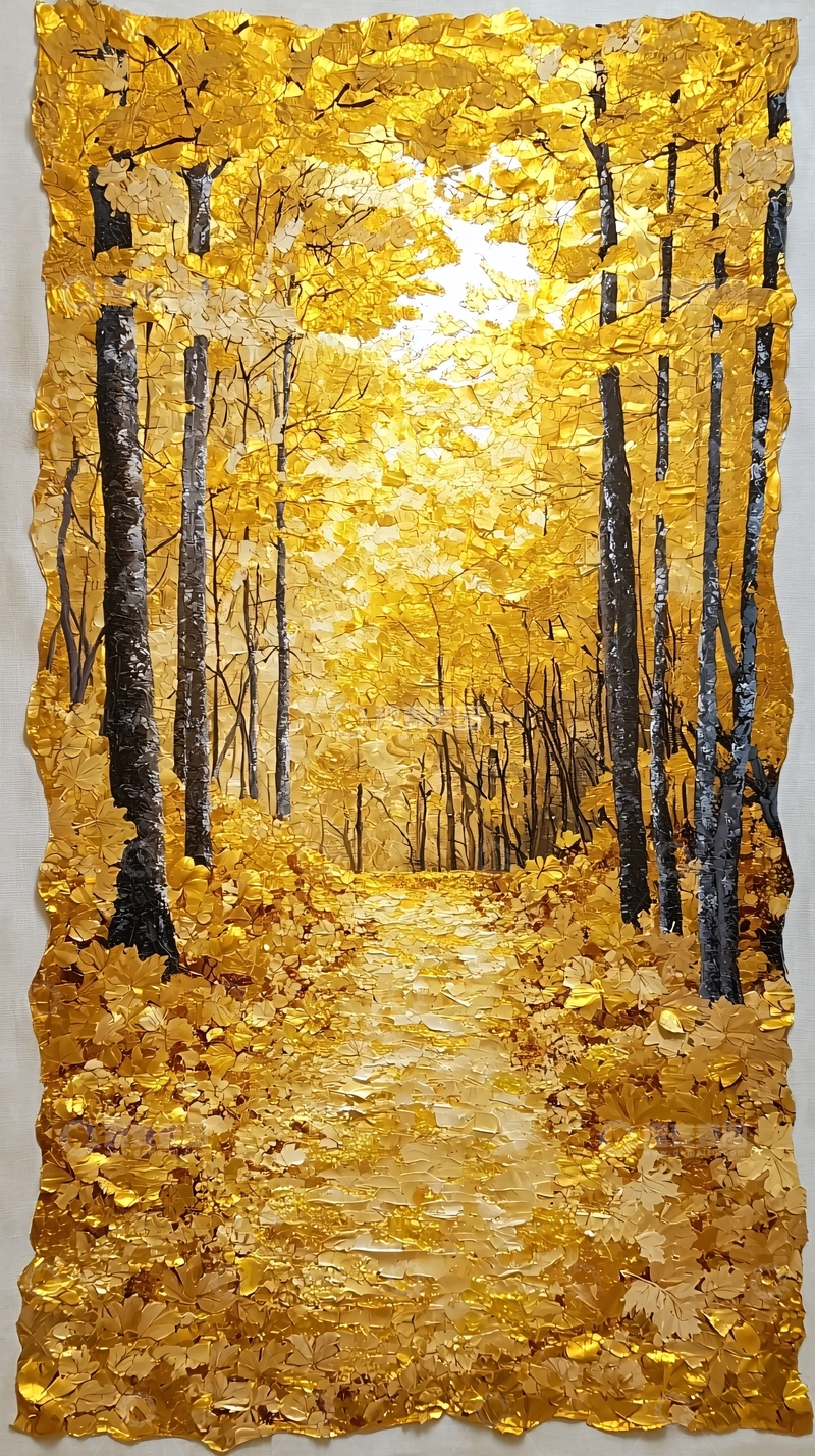 高清大图下载【趣麦麦图】金色树林小路