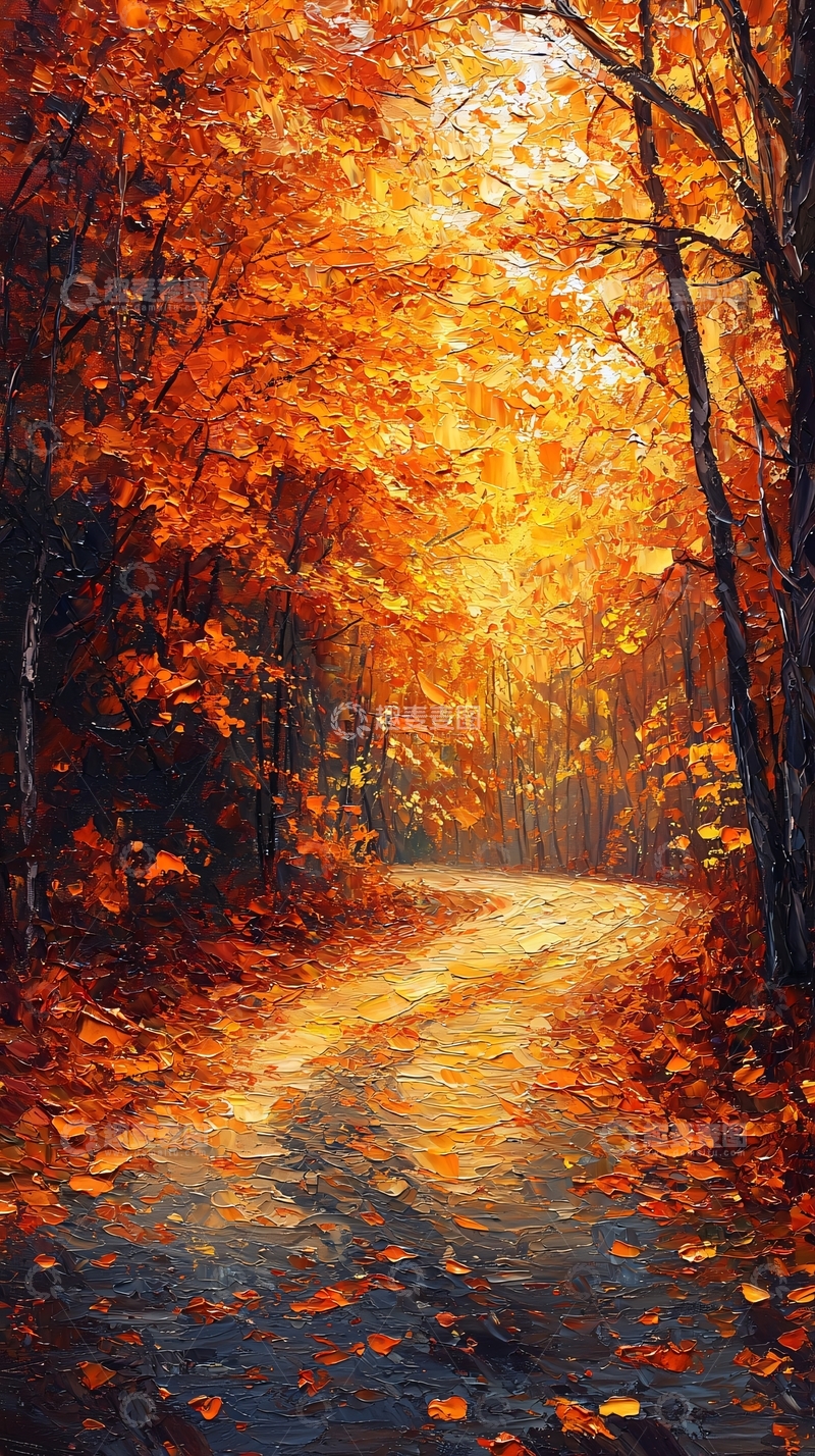 高清大图下载【趣麦麦图】秋季森林小路