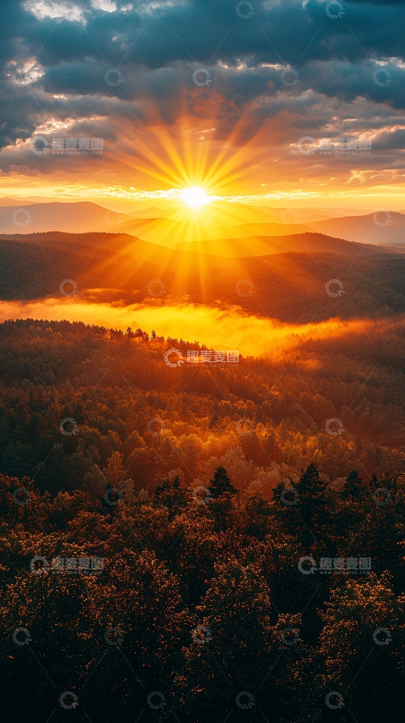 高清大图下载【趣麦麦图】山峦日出